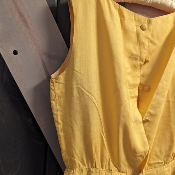 Elaine Terry Vintage Yellow Mini Dress | 1960s | Size S - Picture 7 of 9